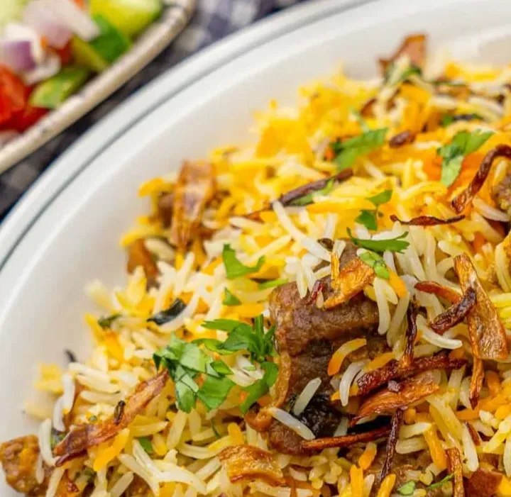 Lamb biryani at Saanjh 24-7 Restaurant in Winnipeg, MB